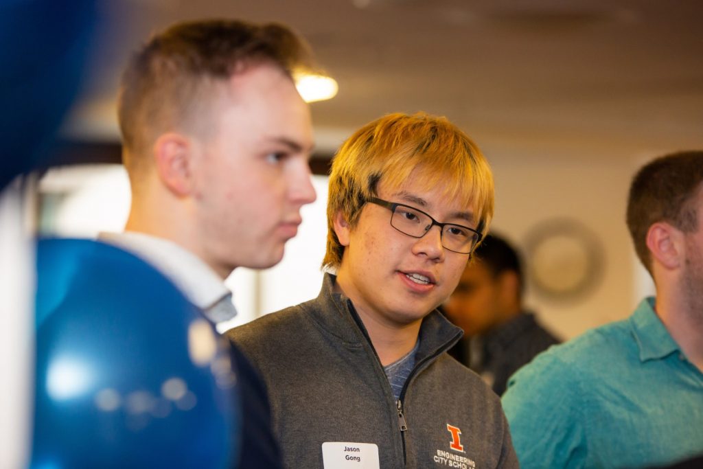 Students at a tech pipeline event
